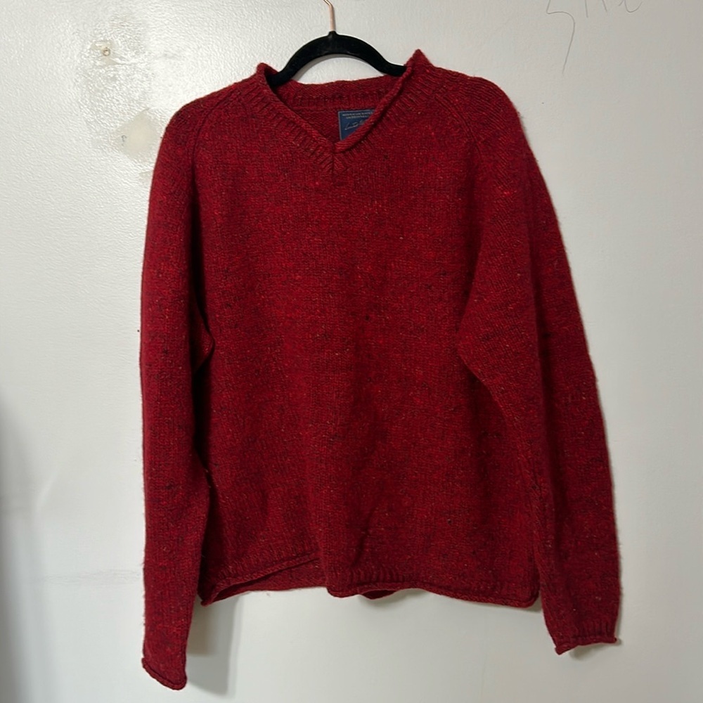 American Eagle Limited Edition Red 100% Wool Sweater XL - Picture 3 of 5